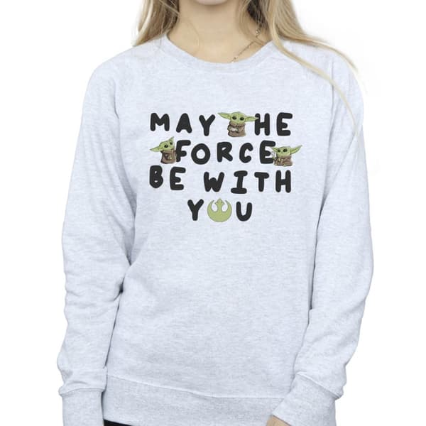 Star Wars Dam/Tjej The Mandalorian Grogu May The Force Be With You Sweatshirt