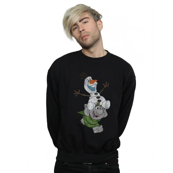Disney Mens Frozen Olaf And Troll Sweatshirt