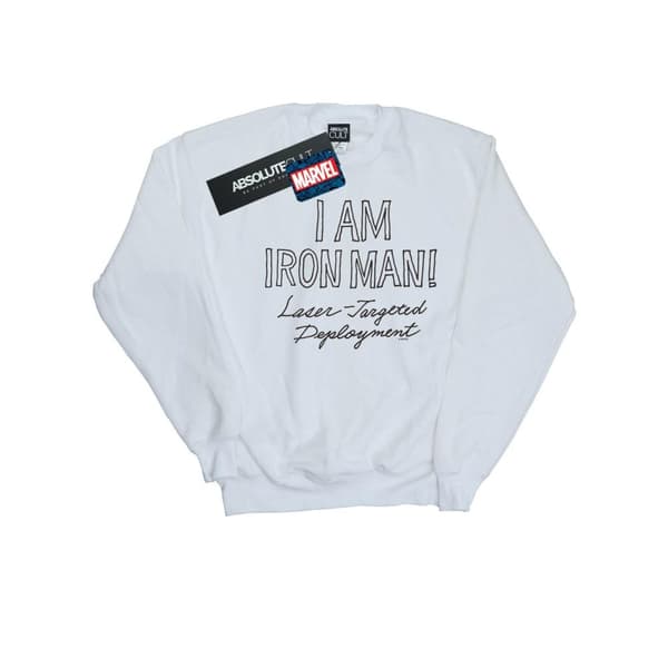 Marvel Girls I Am Iron Man Sweatshirt White 7-8 Years