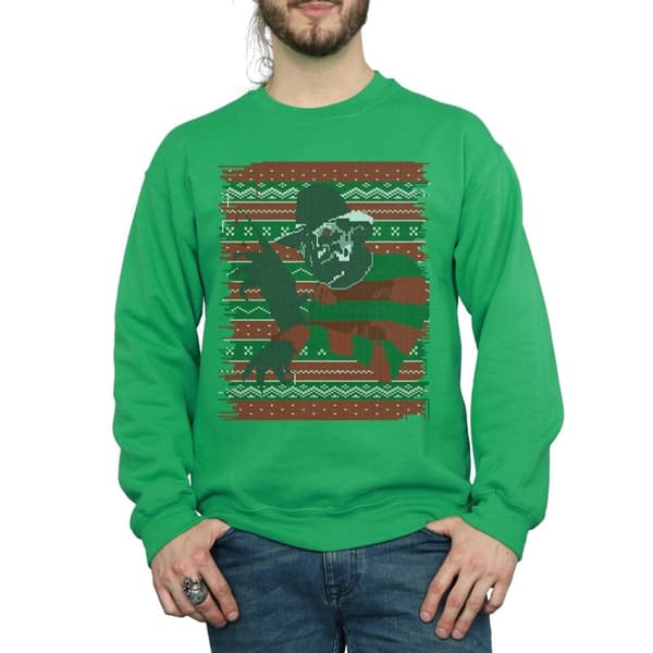 A Nightmare On Elm Street Mens Christmas Fair Isle Sweatshirt