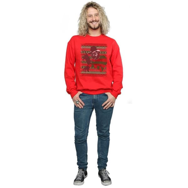 A Nightmare On Elm Street Mens Christmas Fair Isle Sweatshirt