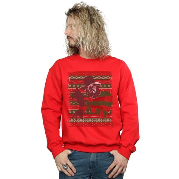 A Nightmare On Elm Street Mens Christmas Fair Isle Sweatshirt