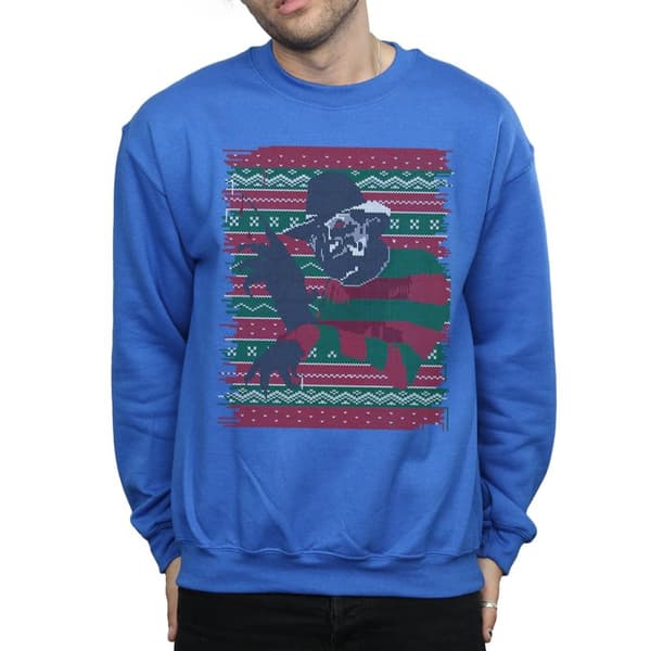 A Nightmare On Elm Street Mens Christmas Fair Isle Sweatshirt