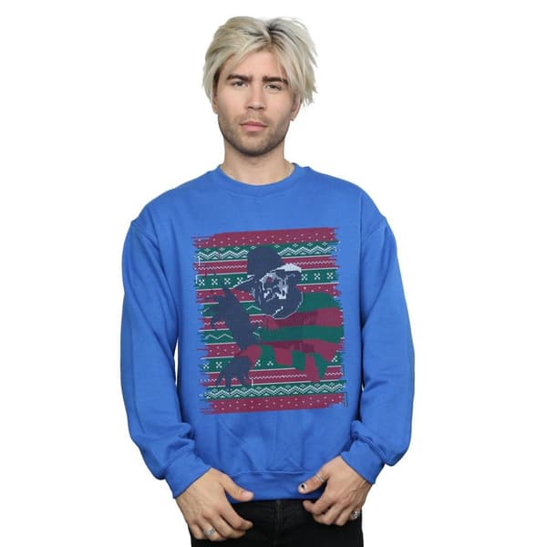 A Nightmare On Elm Street Mens Christmas Fair Isle Sweatshirt