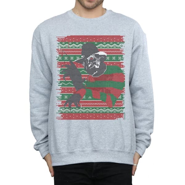 A Nightmare On Elm Street Mens Christmas Fair Isle Sweatshirt