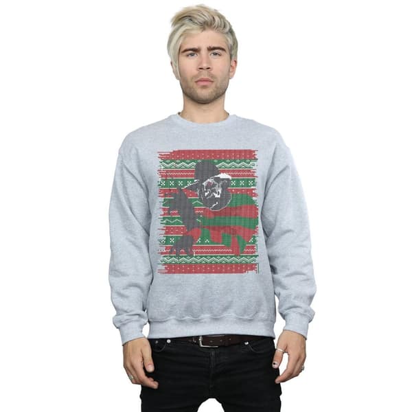 A Nightmare On Elm Street Mens Christmas Fair Isle Sweatshirt