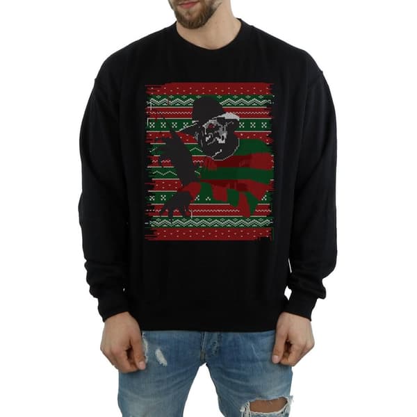 A Nightmare On Elm Street Mens Christmas Fair Isle Sweatshirt