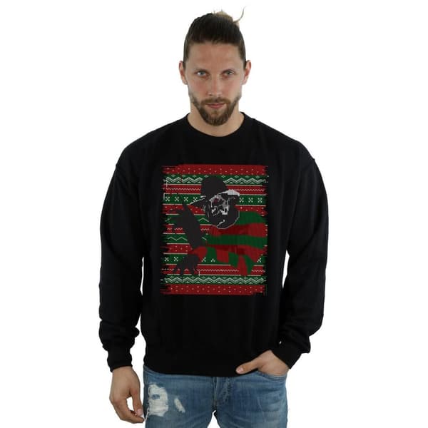 A Nightmare On Elm Street Mens Christmas Fair Isle Sweatshirt