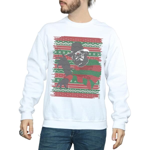 A Nightmare On Elm Street Mens Christmas Fair Isle Sweatshirt