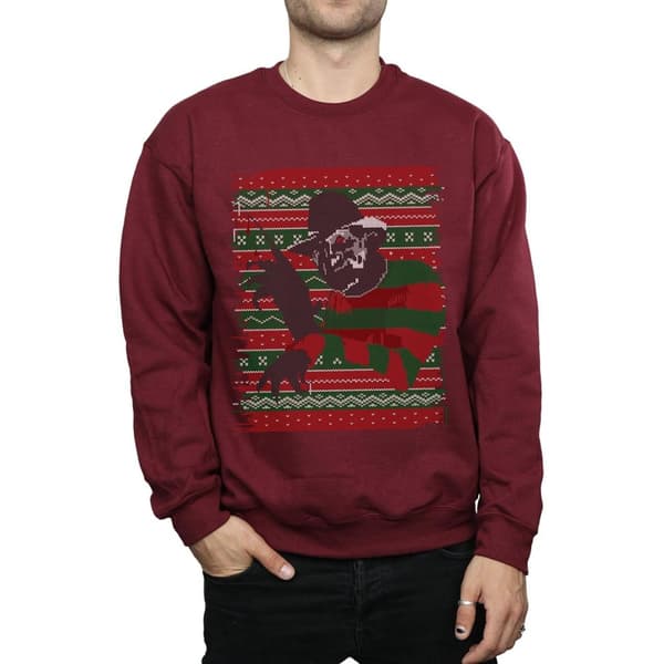 A Nightmare On Elm Street Mens Christmas Fair Isle Sweatshirt