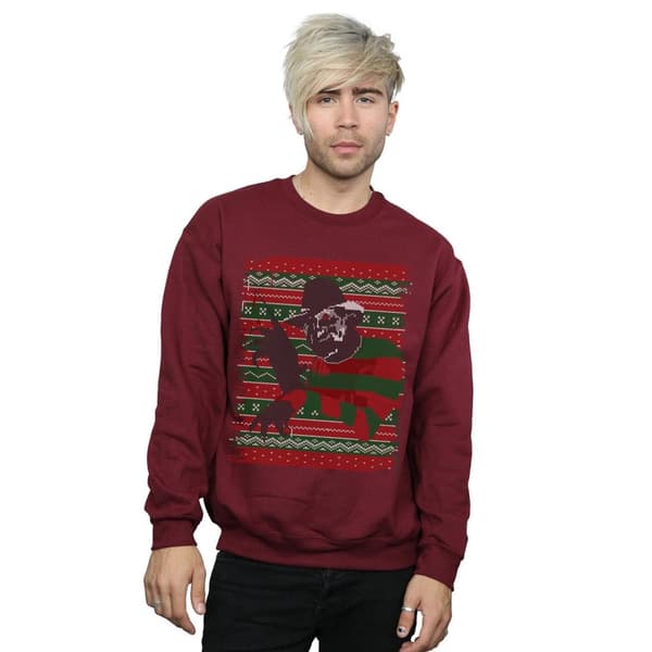 A Nightmare On Elm Street Mens Christmas Fair Isle Sweatshirt
