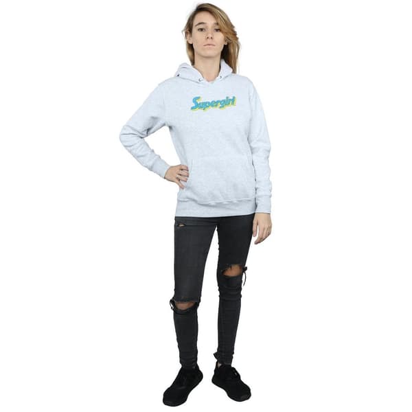 DC Comics Supergirl - huvtröja med krackelerad logotyp - dam/dam