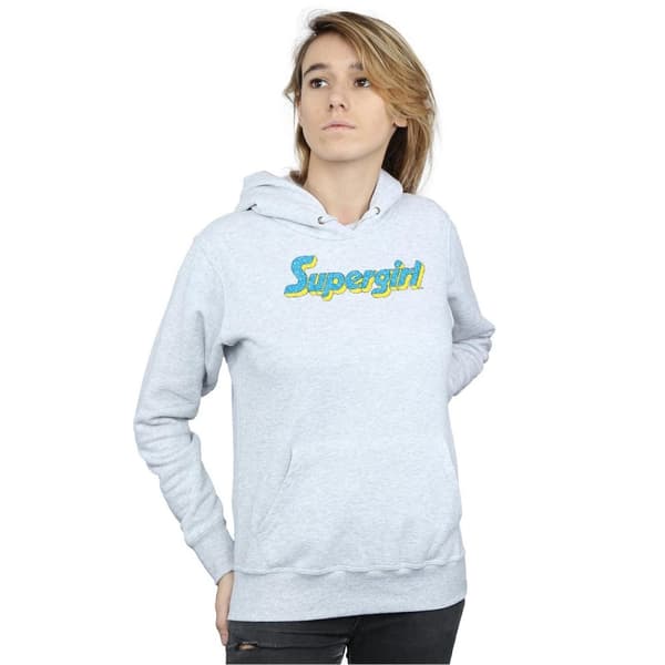 DC Comics Supergirl - huvtröja med krackelerad logotyp - dam/dam