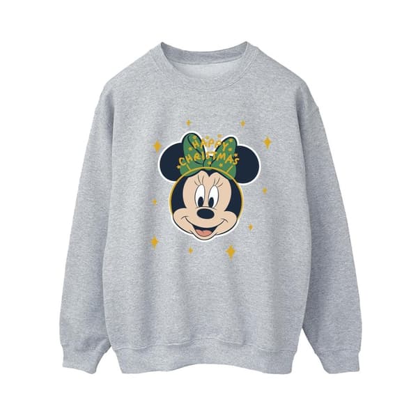 Disney Womens/Ladies Minnie Mouse Happy Christmas Sweatshirt