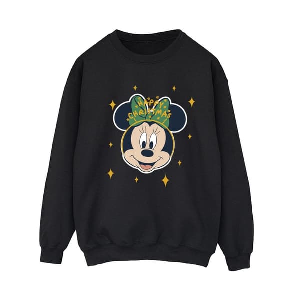 Disney Womens/Ladies Minnie Mouse Happy Christmas Sweatshirt