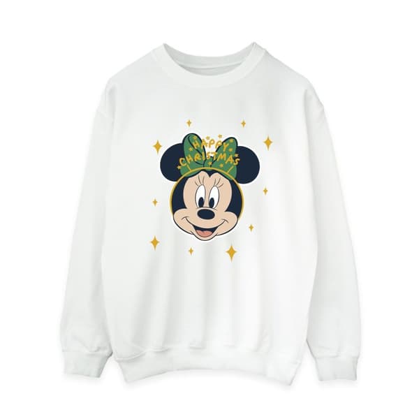 Disney Womens/Ladies Minnie Mouse Happy Christmas Sweatshirt