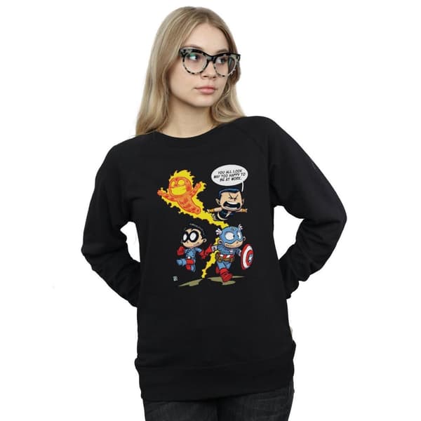 Marvel Comics Dam/Tjej Avengers Invaders Cartoon Sweatshirt