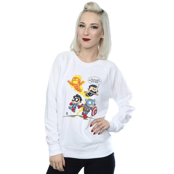 Marvel Comics Dam/Tjej Avengers Invaders Cartoon Sweatshirt