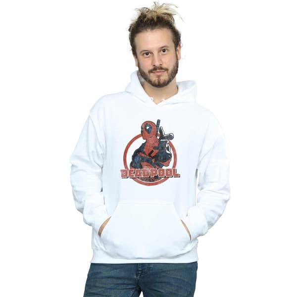 Marvel Mens Deadpool Gun Finger Hoodie