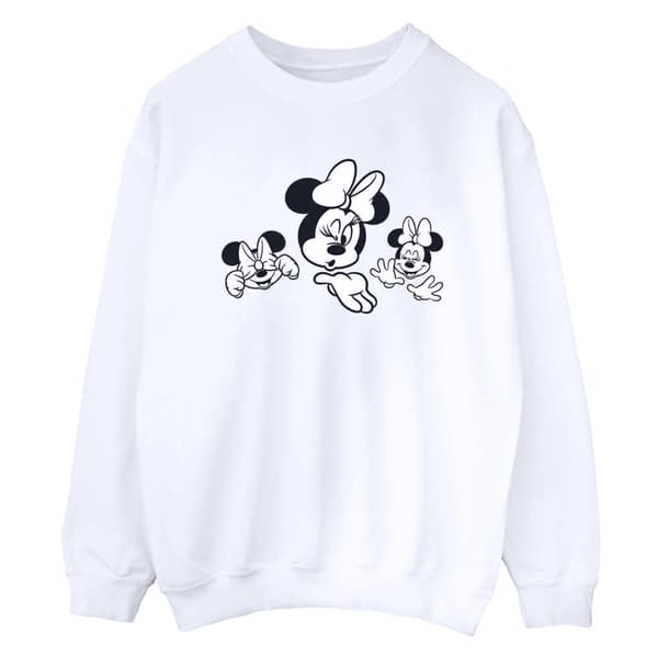 Disney Womens/Ladies Minnie Mouse Three Faces Sweatshirt