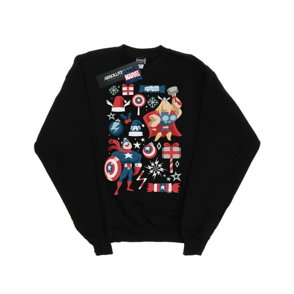 Marvel Pojkar - Thor och Captain America - Sweatshirt på juldagen