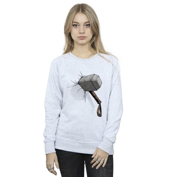 Marvel Universe Dam/Tjej Thor Hammer Crack Sweatshirt
