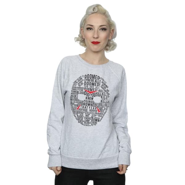 Friday 13th Womens/Ladies Jason Text Mask Sweatshirt