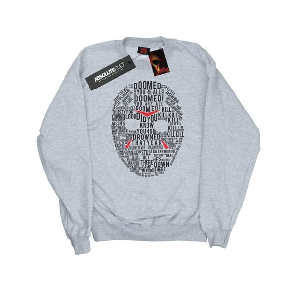 Friday 13th Womens/Ladies Jason Text Mask Sweatshirt