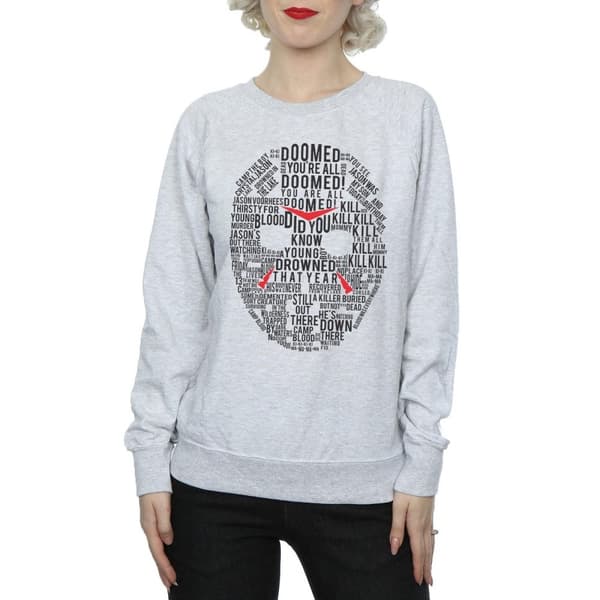 Friday 13th Womens/Ladies Jason Text Mask Sweatshirt