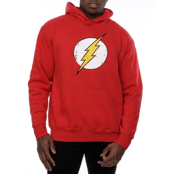 DC Comics Mens Flash Distressed Logo Hoodie