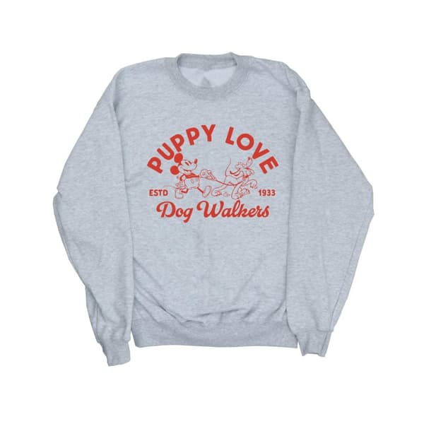 Disney Girls Mickey Mouse Puppy Love Sweatshirt Sports Grey 7-8 Years