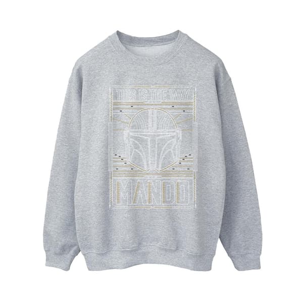 Star Wars Dam/Tjej The Mandalorian The Way Outline Helm Sweatshirt