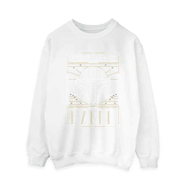 Star Wars Dam/Tjej The Mandalorian The Way Outline Helm Sweatshirt