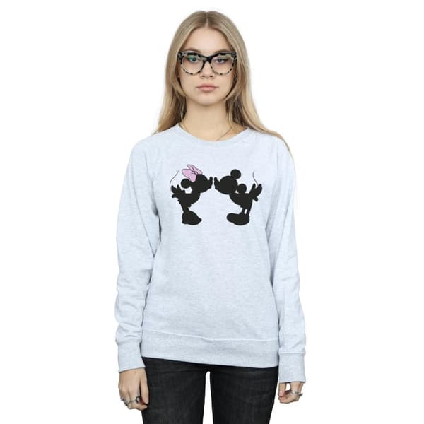Disney Womens/Ladies Mickey Minnie Kiss Silhouette Sweatshirt