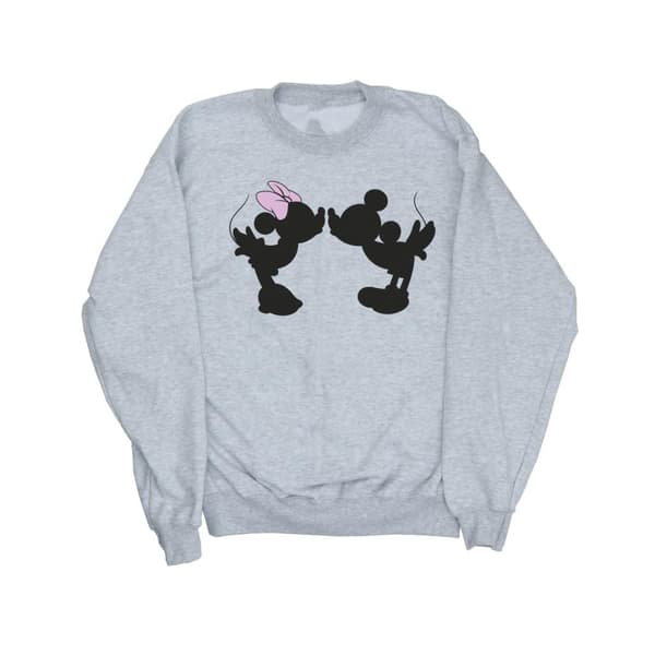 Disney Womens/Ladies Mickey Minnie Kiss Silhouette Sweatshirt