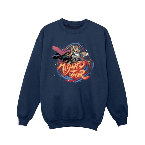 Marvel Girls Thor Love And Thunder Mighty Thor Swirl Sweatshirt