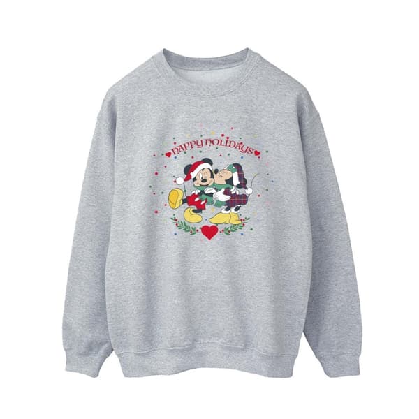 Disney Mens Mickey Mouse Mickey Minnie Christmas Sweatshirt
