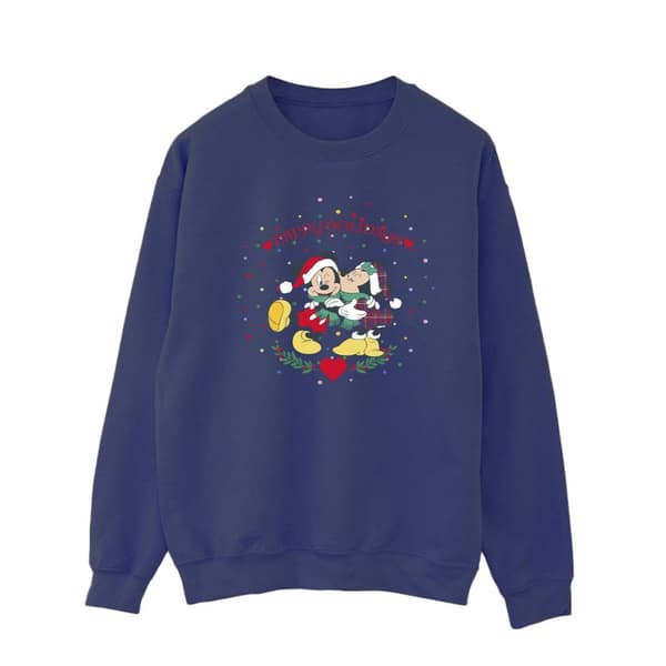 Disney Mens Mickey Mouse Mickey Minnie Christmas Sweatshirt