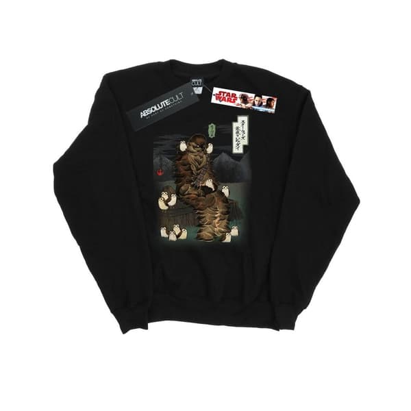 Star Wars Mens The Last Jedi Japanese Chewbacca Porgs Sweatshirt