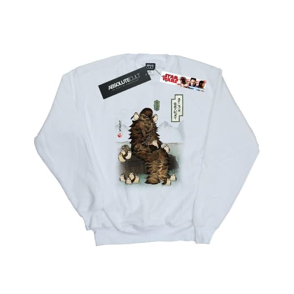 Star Wars Mens The Last Jedi Japanese Chewbacca Porgs Sweatshirt