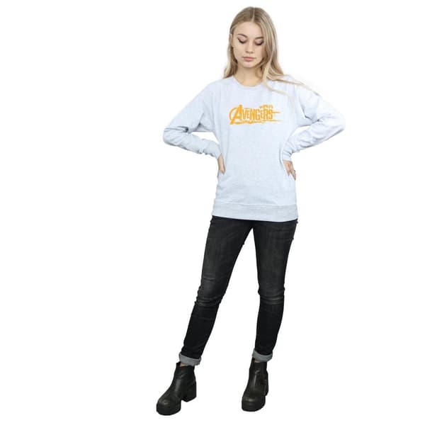 Marvel Dam/Tjej Avengers Infinity War Orange Sweatshirt med logotyp
