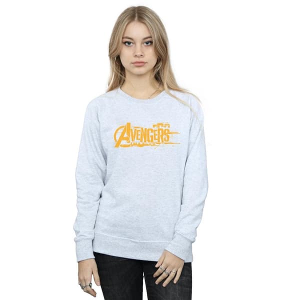 Marvel Dam/Tjej Avengers Infinity War Orange Sweatshirt med logotyp