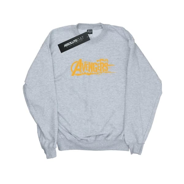 Marvel Dam/Tjej Avengers Infinity War Orange Sweatshirt med logotyp Heather Grey XXL