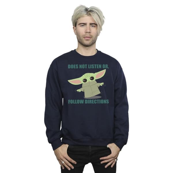 Star Wars Mens The Mandalorian Grogu lyssnar inte Sweatshirt