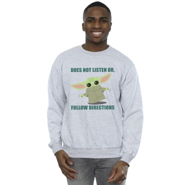 Star Wars Mens The Mandalorian Grogu lyssnar inte Sweatshirt