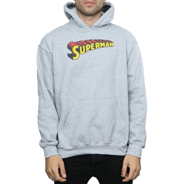 DC Comics Mens Superman Telescopic Crackle Logo Hoodie