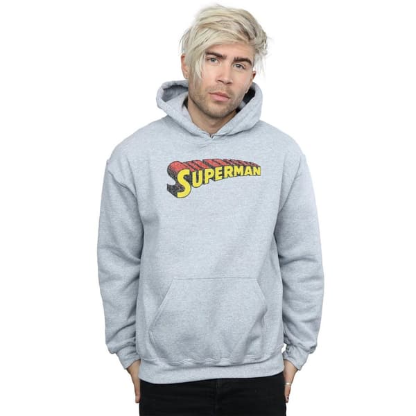 DC Comics Mens Superman Telescopic Crackle Logo Hoodie