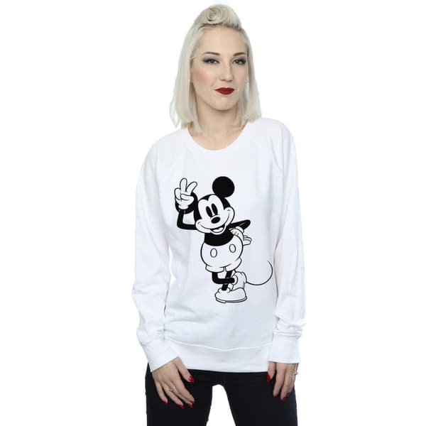 Disney Womens/Ladies Mickey Mouse Peace Hand Sweatshirt