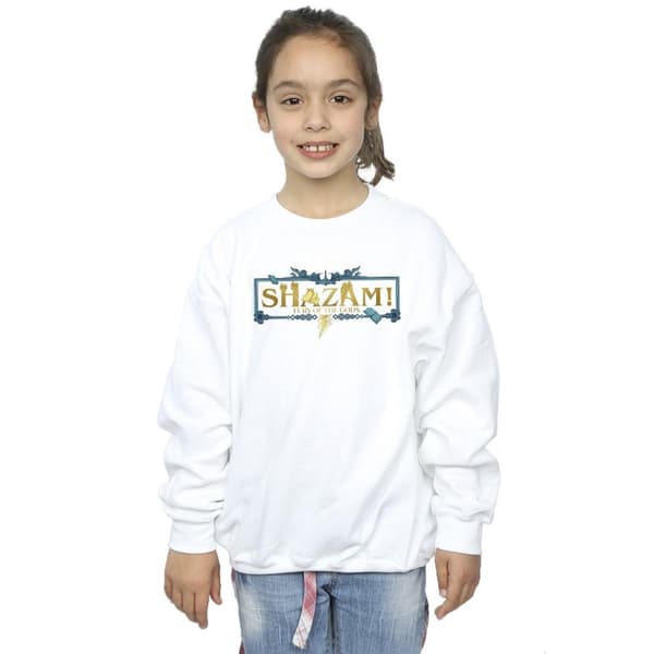 DC Comics Girls Shazam Fury Of The Gods Sweatshirt med gyllene logotyp