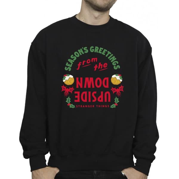 Netflix Mens Stranger Things Upside Down Seasons Greetings Sweatshirt